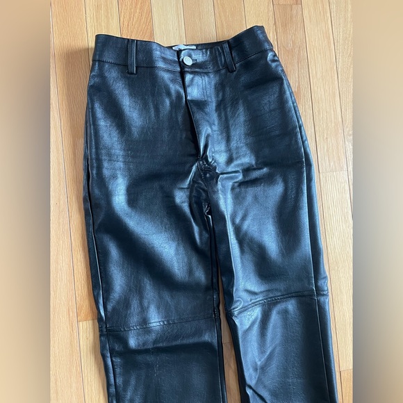 PRINCESS POLLY MACEY PANTS VEGAN LEATHER BLACK SIZE 2 - Picture 6 of 10